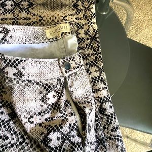 Snake print light weight denim pants